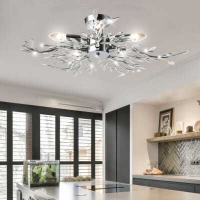Casa Padrino Deckenleuchte / Deckenlampe Silber 58 X H. 26,5 Cm - Luxus Kollek
