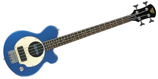 Pignose PGB-200 Metallic Blue Mini Electric Bass Guitar Built-in