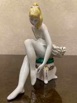 Vintage Stamped USSR Elegant Porcelain Figurine  Ballerina Lenochka  - Kiev