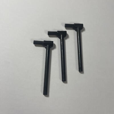 3x Lego Technic Rod Length 5 with Handle / Lever Black Black 87618 4623113 New