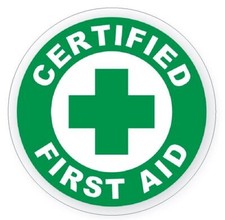 Certified First Aid Hard Hat Sticker Decal