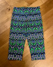 Boston Proper Sleek Side Zip Cropped Capri Geometric Pant Crop Pants 10 USA made