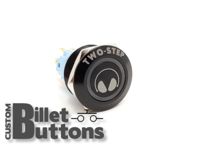 EarMuff Two-Step 2-step Etched Billet Push Buttons 12V LED Car Motorcycle Racing