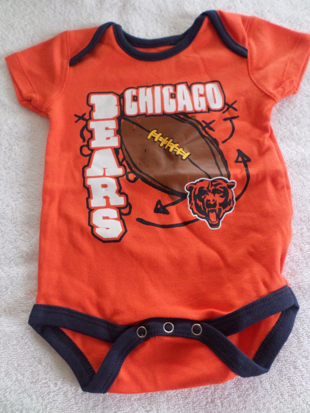 INFANT 6-9M 6-9 MONTHS 3-PACK CHICAGO BEARS FOOTBALL BODYSUITS ROMPER SET NWT