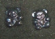 FASHION JEWELRY - TEENY TINY PEWTER TEDDY BEAR PIERCED EARRINGS 3/8" - NEW