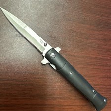 8.5" Tactical Spring Assisted Open Blade Folding Pocket Knife Black