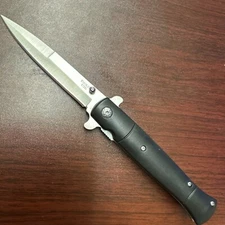 8.5" Tactical Spring Assisted Open Blade Folding Pocket Knife Black