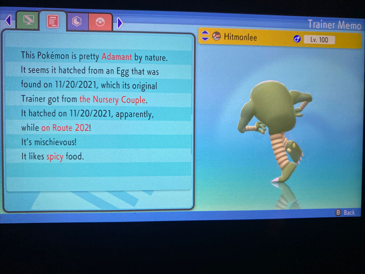 6IV Shiny Hitmonlee Pokemon Brilliant Diamond Shining Pearl 