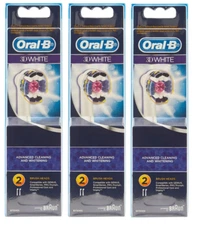 Oral-B 3D White Advanced Electric Toothbrush Replacement, 6 Brush Heads