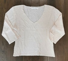 Peri Basel Designs New York Light Pink Knit Cropped Sweater Boutique 1990s Sz M