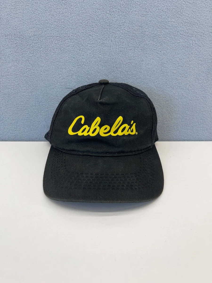 Cabela's Youth Bass Pro Shop Snapback Trucker Hat Black with Yellow  Embroidery