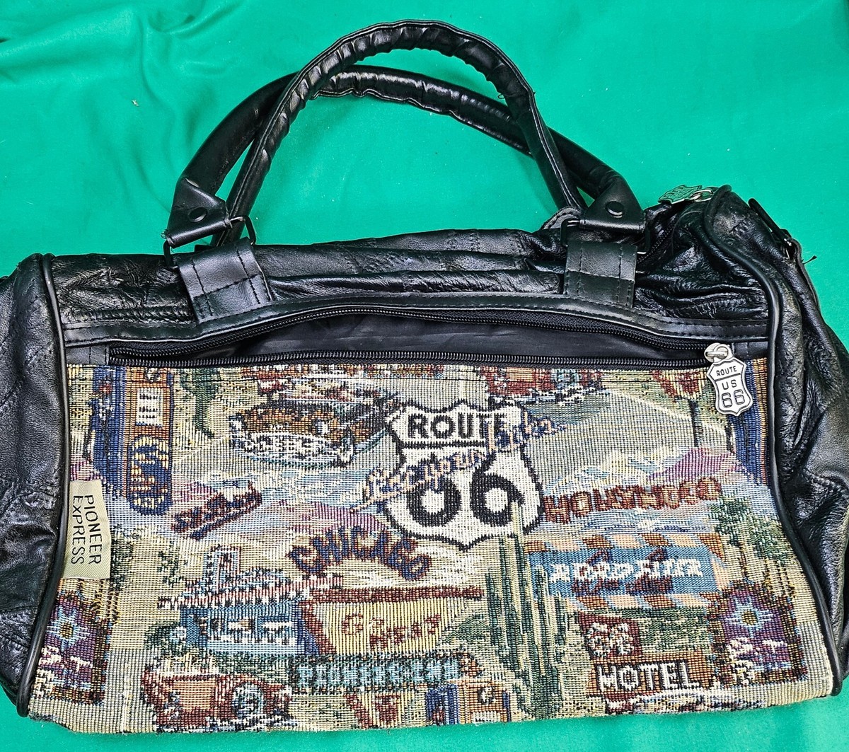 Jade Brand Route 66 Tapestry Travel Bag Overnight Weekender