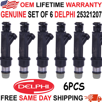 Genuine DELPHI 6 Units Fuel Injectors for 2003, 2004 Isuzu Ascender 4.2L V6