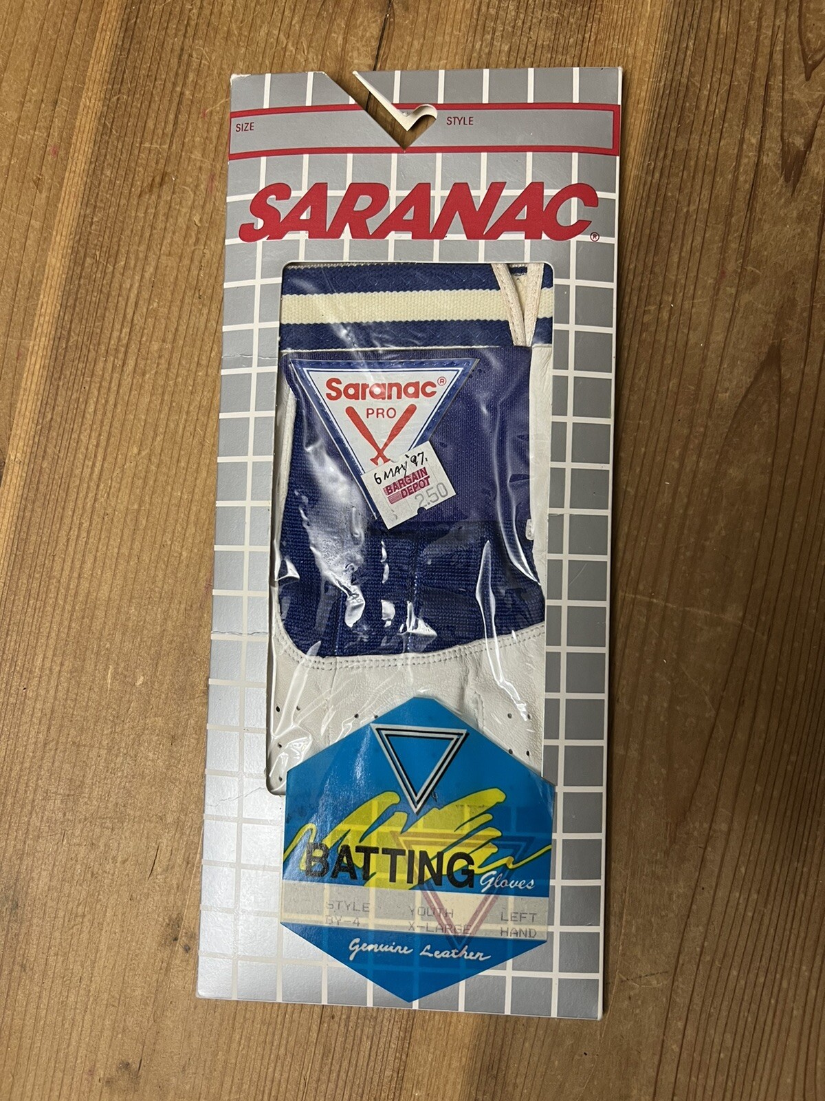 Vintage Saranac Batting Glove Adult Unisex Youth Left Hand X Large In