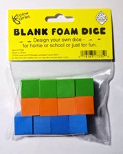 Koplow Games Assorted Blank Foam Dice (12/pack)