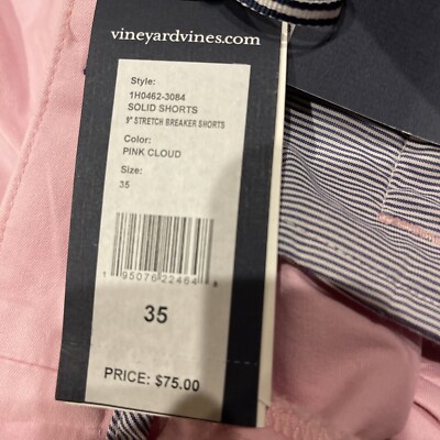 NWT - Vineyard Vines 9-Inch Stretch Pink Cloud Breaker Short