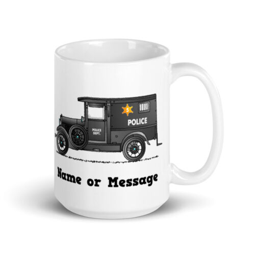 Personalized Paddy Wagon Mug. Police Paddy Wagon Ceramic Coffee Mugs - Picture 5 of 7