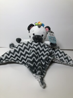 Baby Einstein Mary Meyer Zebra Plush Lovey Gray White Chevron Pattern