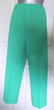 Vintage Vera 70s Green Polyester Knit Pants Slacks Elastic Waist W24 - 26