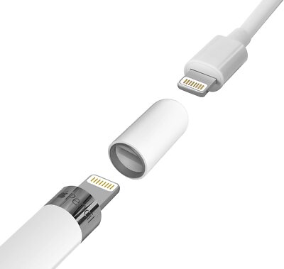 2 pack)TechMatte 2-in-1 Cap Charging Adapter for Apple Pencil (1st