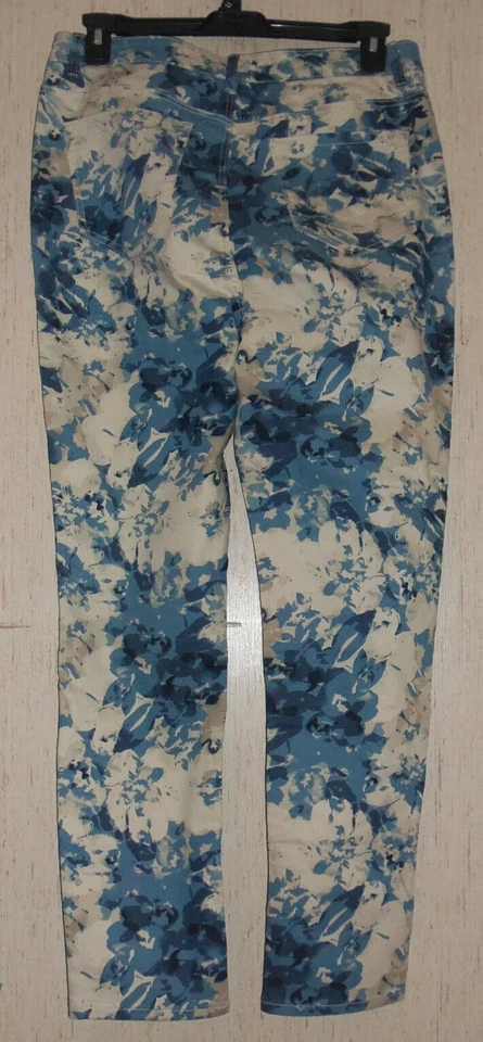 NUEVO CON ETIQUETAS MUJER DG2 Diane Gilman FLORAL PULL ON JEGGING/JEANS AJUSTADOS TALLA LT Foto 2 de 3