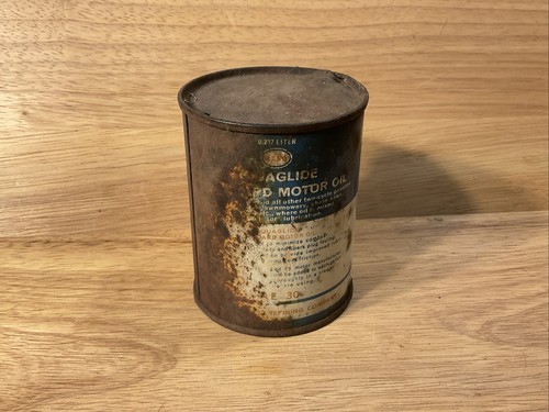 Vintage Raro Esso Aquaglide Olio Motore Fuoribordo Lattina Metallo 8 Once - Foto 3 di 7