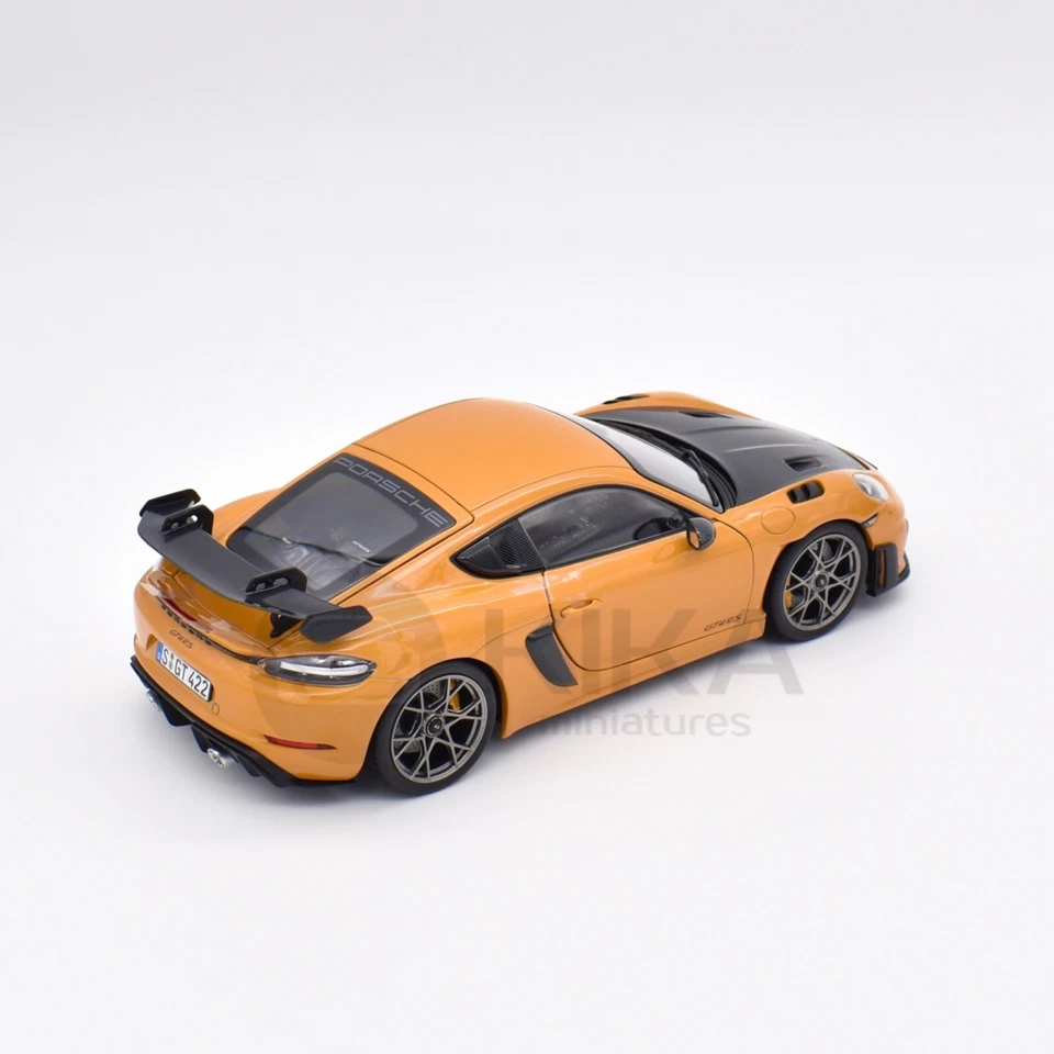 Porsche Cayman GT4 RS Pack Weissach Jaune Bahama 2023 NOREV 1/18 187252 - Photo 3/4