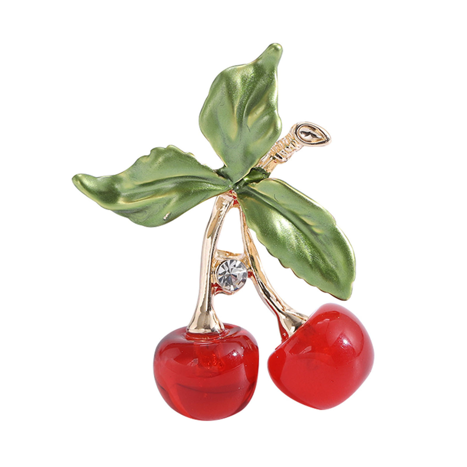 Clothes Brooch Fine Workmanship Gift Cute Cherry Shape Women Pin Compact