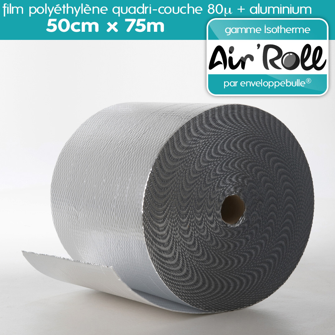 Film bulle d'air isotherme 50cm x 75m pour isoler vos colis alimentaires et bouteilles