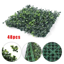48 PCS 10" X 10" Grass Wall Artificial Boxwood Panels Boxwood Hedge UV for Fence