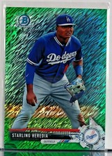 2017 Bowman Chrome Starling Heredia Green Shimmer Refractor 24/99