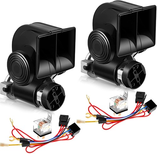 2PCS Train Horn 12V Super Loud Electric Snail Air Horn For Motorcycle Car Truck - Imagen 2 de 11