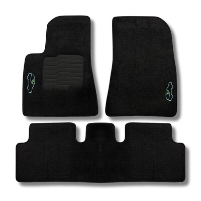 Carpet Floor Mats Fit for 2017 to 2024 Tesla Model 3 Front & Rear Black ecoMats
