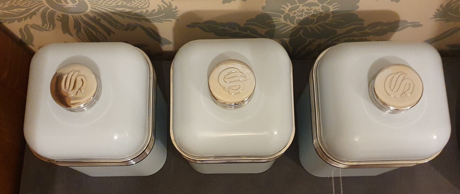 Swan Retro Storage Canisters 1L Capacity Iron Chrome Tea Coffee Sugar