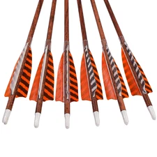 12X 30" SP400 Carbon Arrows Turkey Feather Screw Point Archery Traditional Bow