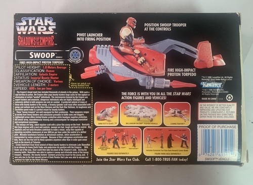 Star Wars Swoop Vehicle Shadow of the Empire Purple Card 1996 NIB - Picture 2 of 2