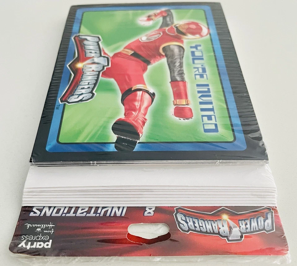 Hallmark Party Express Power Rangers Vintage Nuevo de Lote Antiguo Niños Fiesta Invitaciones 8 unidades Foto 3 de 4