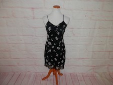 Vtg Y2K No Comment Junior Small Dk Floral Babydoll Whimsygoth Slip Dress 5025