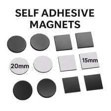 Self Adhesive Magnetic Discs  Round Square Strong Backing Craft Magnets UK