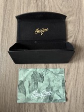 Maui Jim Black Folding Magnetic Trifold Sunglasses Case Magnetic Close w/Cloth