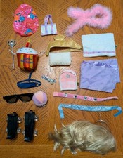 Build-A-Bear Huge Mixed Lot Of Accessories Make-Up Kit Bows Skates Glasses Wig