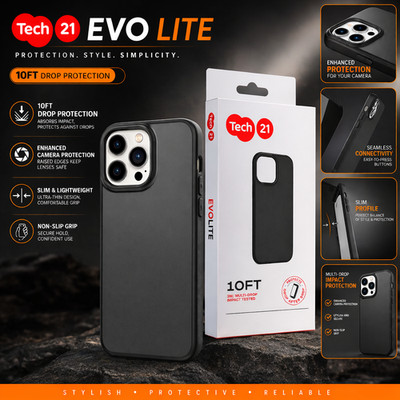 Tech21 Evolite (iPhone 13 PRO MAX) Hülle 3M Fallschutz Stoßfest Backcover