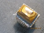 Vintage Sterling Silver GEMSTONE Ring Mens Size 14 Southwest Native Style 24g