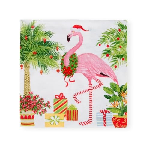Cocktail-Servietten 20 StüCk Flamingos Weihnachten Caspari Papier Deko-image