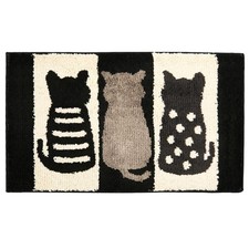 Cute Cat Bathroom Rug Bath Mat Non Slip Soft Absorbent Plush 31.5x19.7 Inch