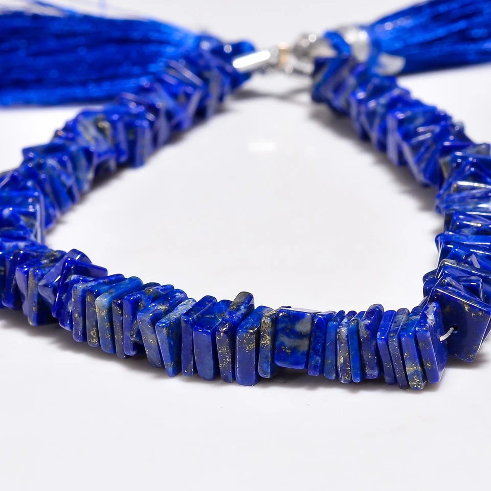 Natural Lapis Lazuli Gemstone Square Shape Smooth Beads 5-6 mm Strand 8" UGB-474 - Image 3 of 3