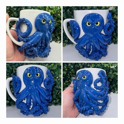 16oz CERAMIC COFFEE MUG/ POLYMER CLAY CUSTOMIZED CUP/ TEA MUG/ SPECIALTY MUG