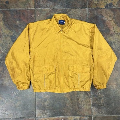 Vintage Yellow Duckster Nylon Windbreaker Zip Up Jacket Size Men s Large