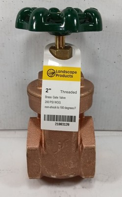 1 NEW LANDSCAPE 21003120 2  200PSI THREADED BRASS GATE VALVE NNB *MAKE OFFER*