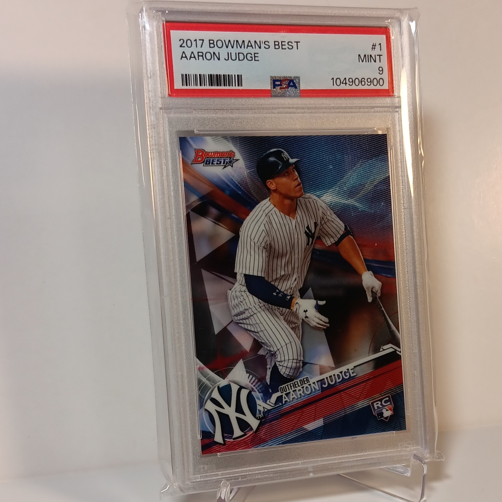 Topps 2017 Bowman's Best Aaron Judge New York Yankees RC Base Set #1 PSA 9 view 3